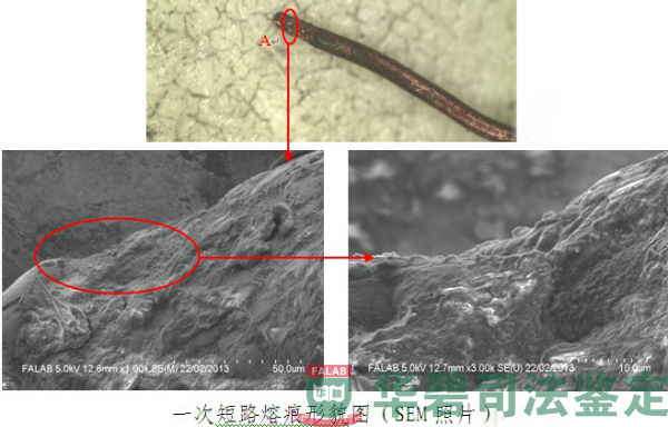 防盜器喇叭線(xiàn)束銅導(dǎo)線(xiàn)熔痕